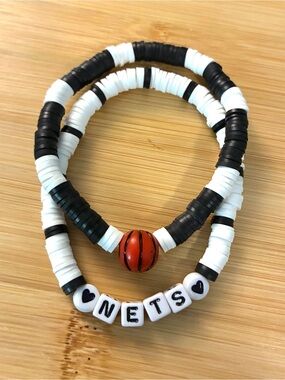 Nets Basketball Beaded Bracelet Set